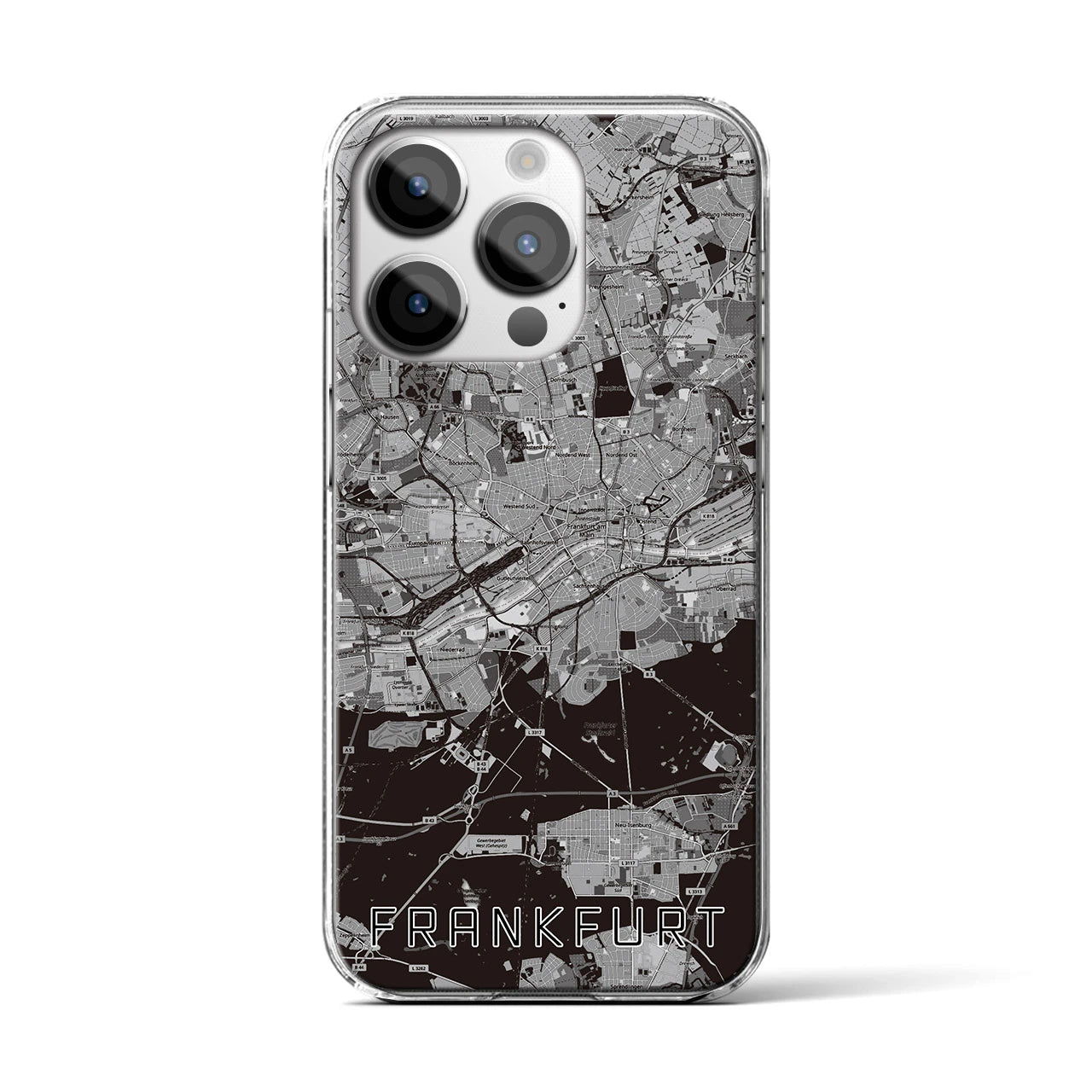【フランクフルト（ドイツ）】地図柄iPhoneケース（クリアタイプ）