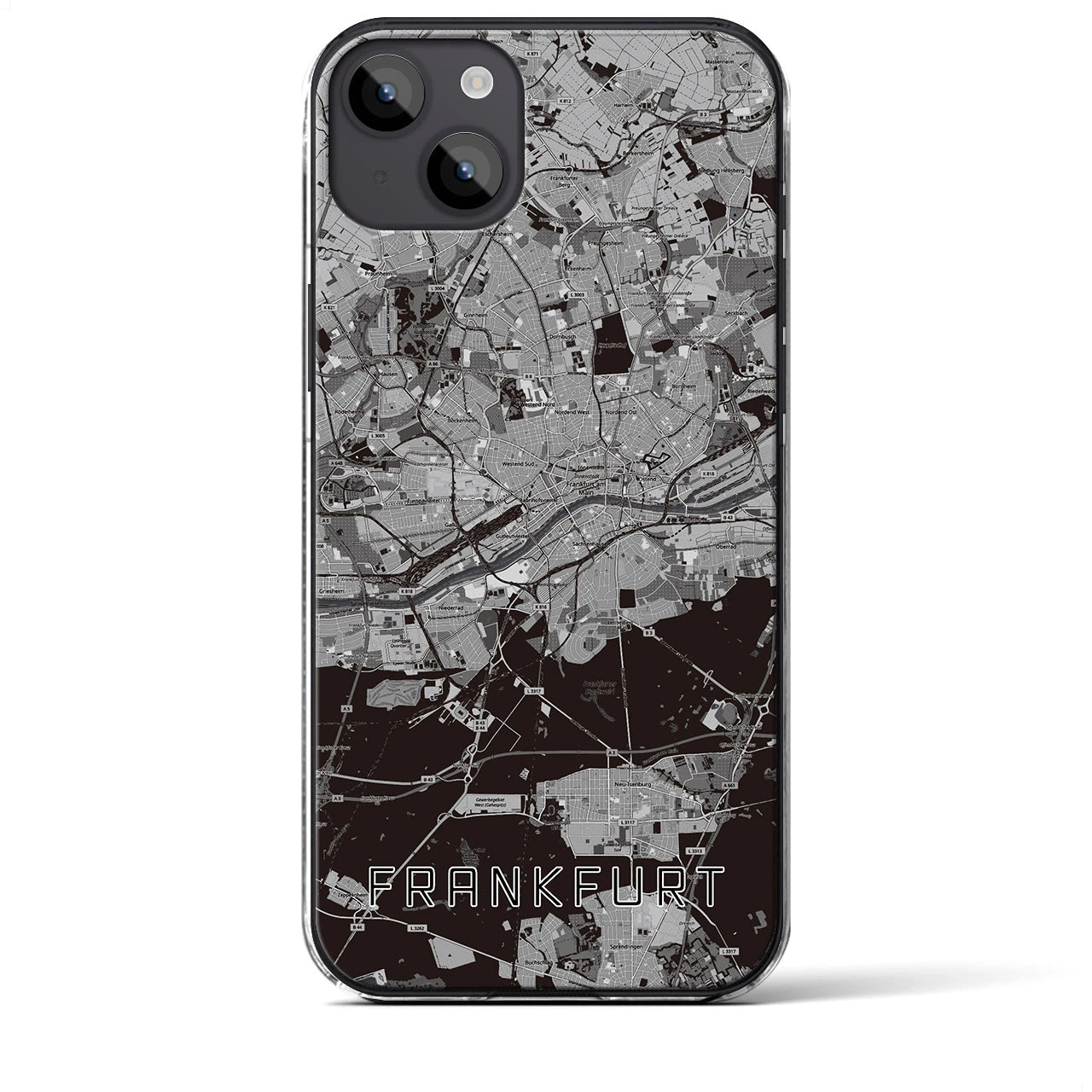 【フランクフルト（ドイツ）】地図柄iPhoneケース（クリアタイプ）
