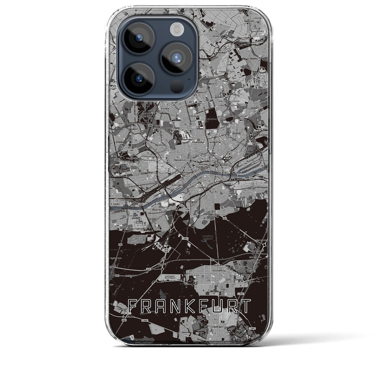 【フランクフルト（ドイツ）】地図柄iPhoneケース（クリアタイプ）