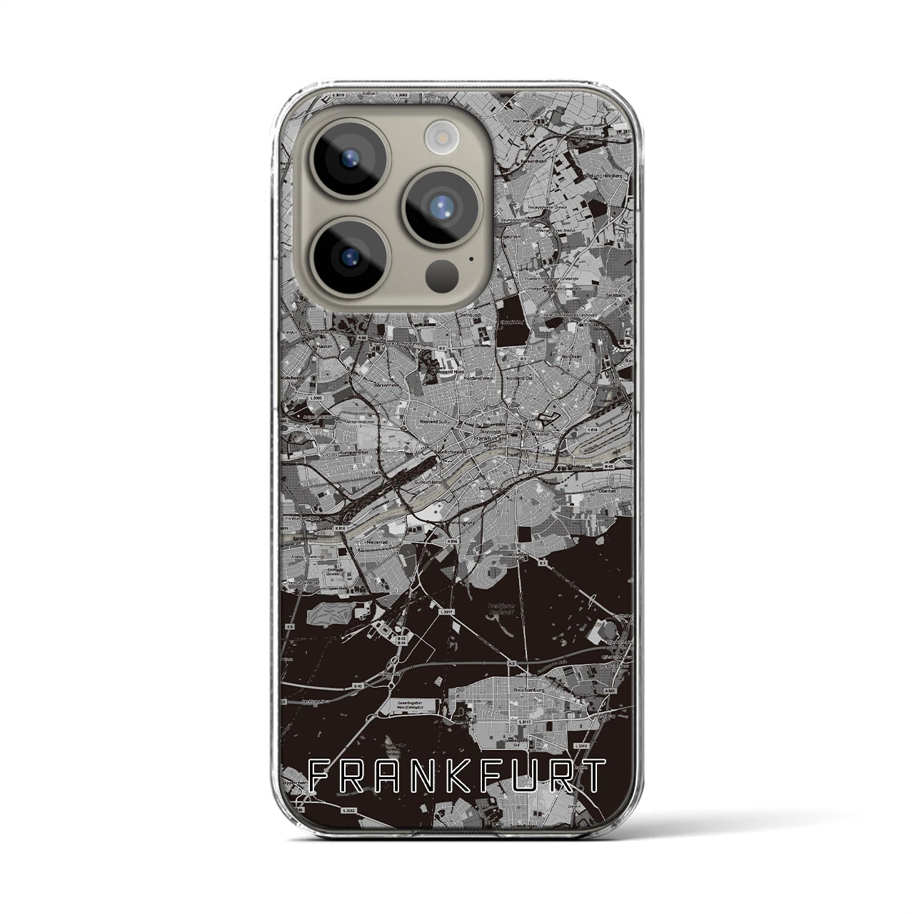 【フランクフルト（ドイツ）】地図柄iPhoneケース（クリアタイプ）