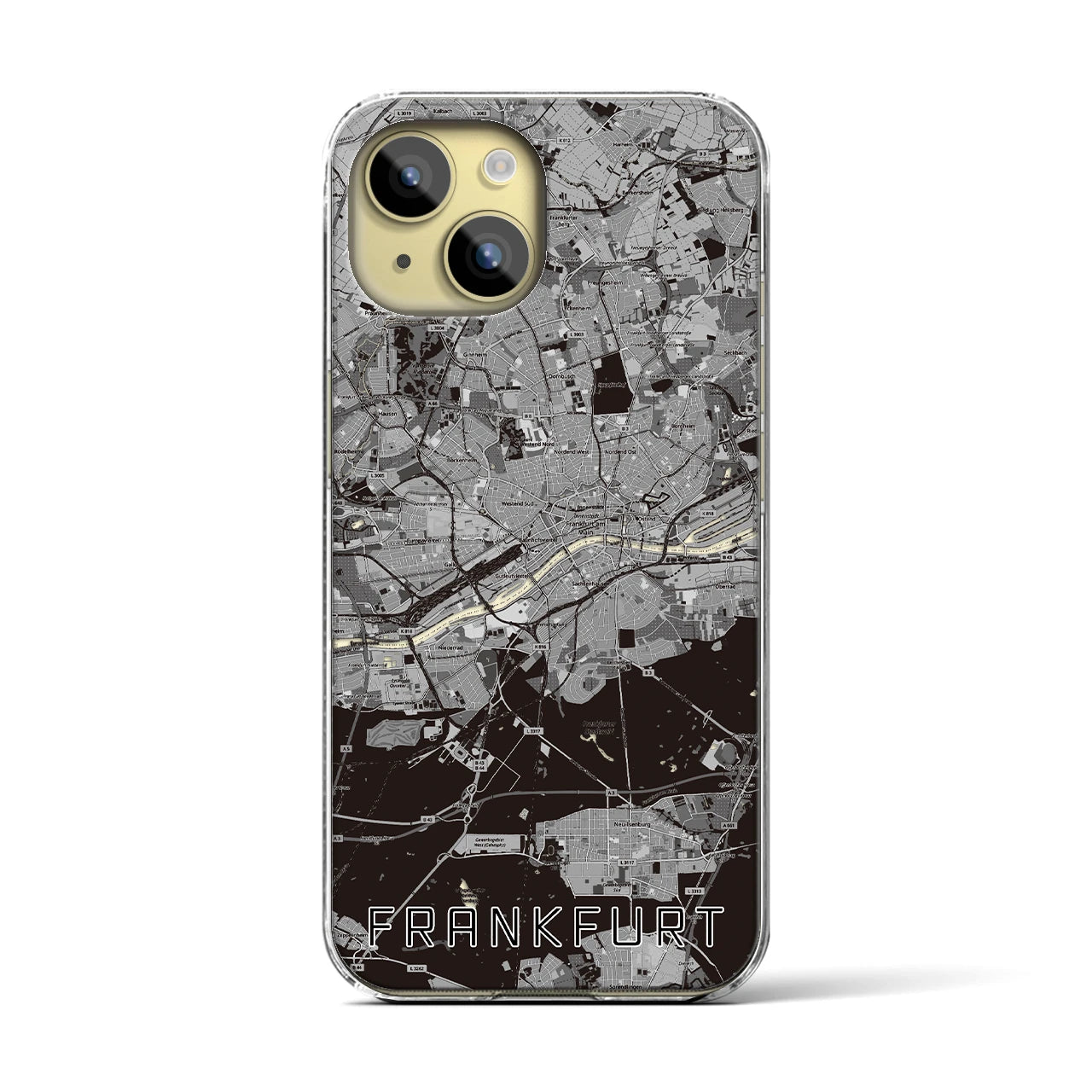 【フランクフルト（ドイツ）】地図柄iPhoneケース（クリアタイプ）