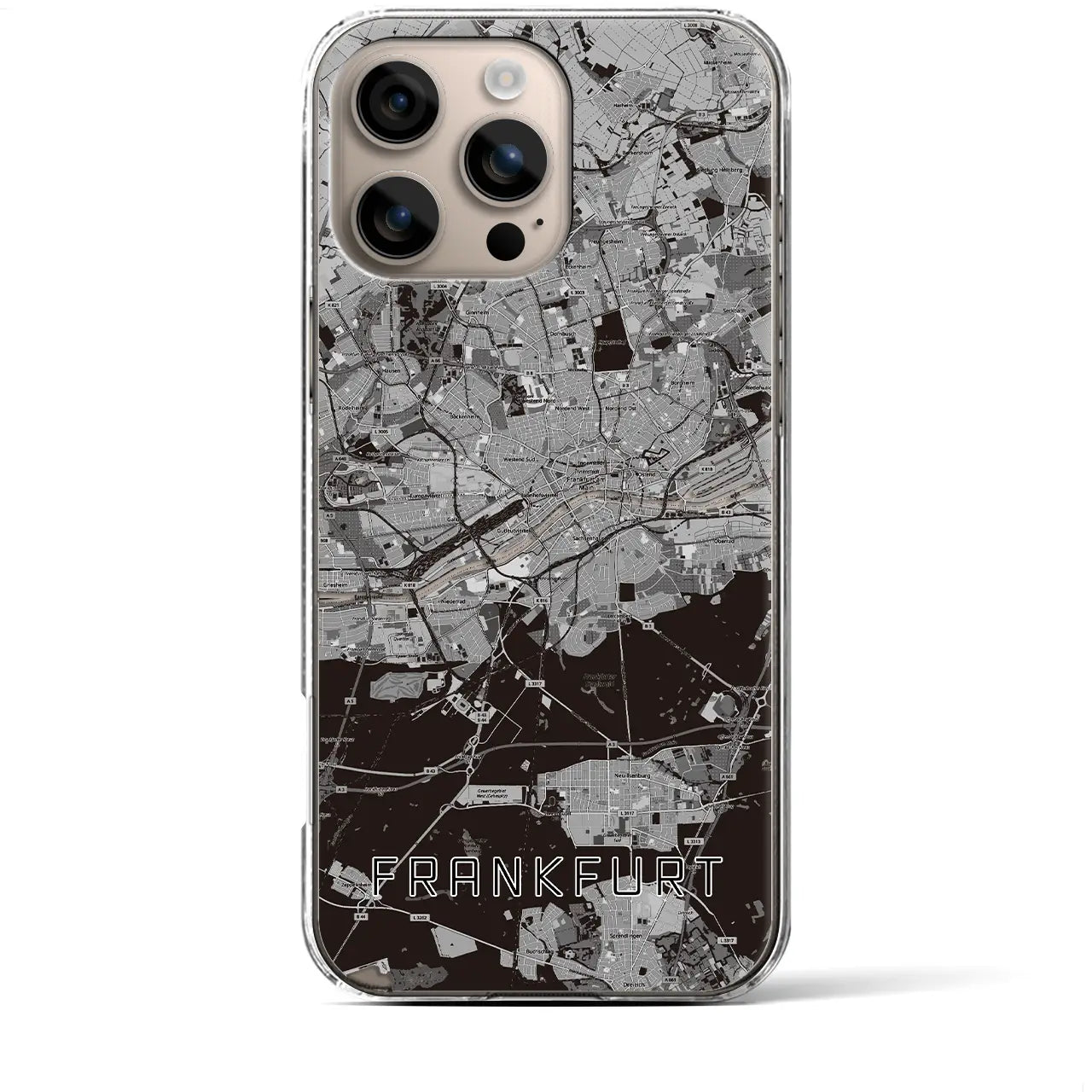 【フランクフルト（ドイツ）】地図柄iPhoneケース（クリアタイプ）