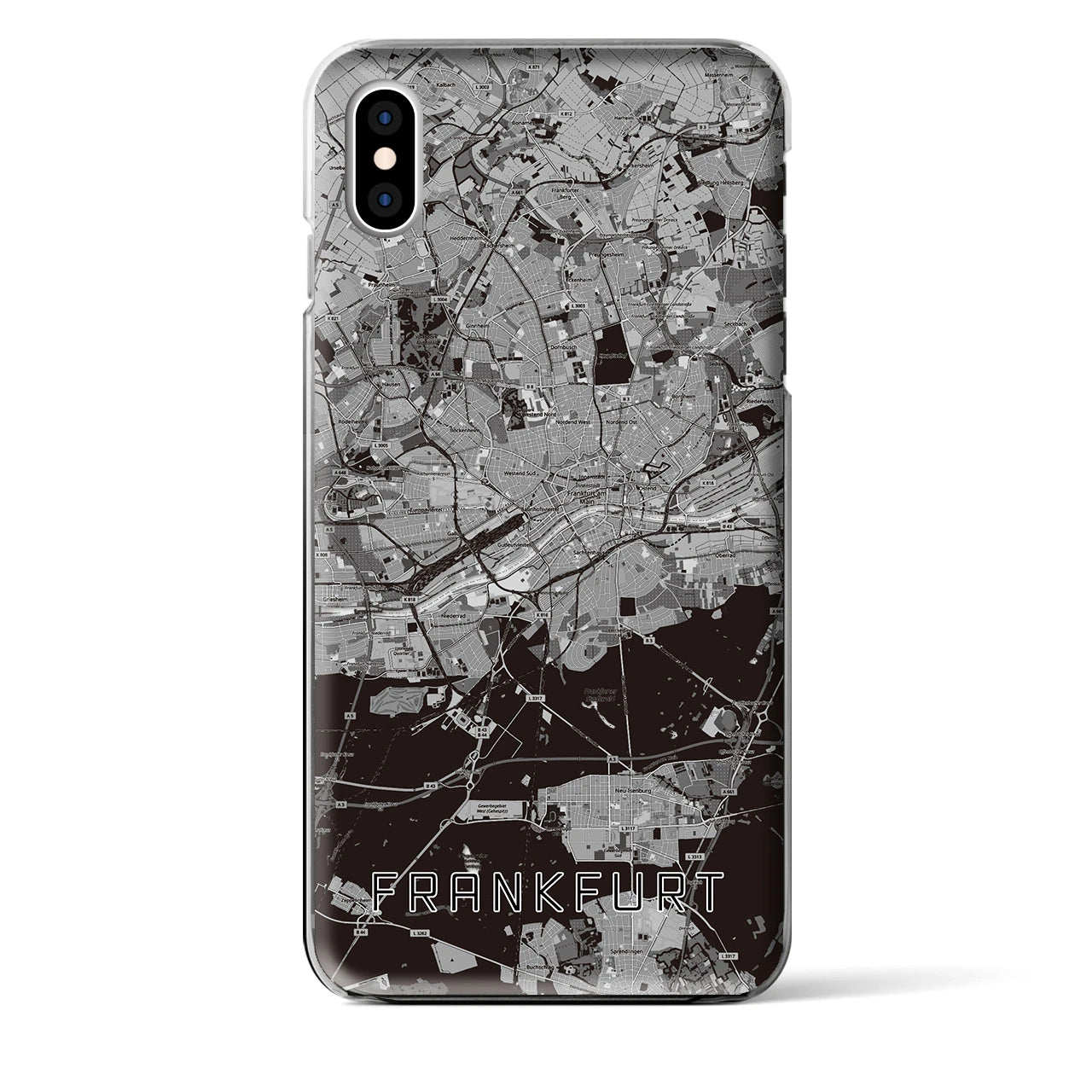 【フランクフルト（ドイツ）】地図柄iPhoneケース（クリアタイプ）