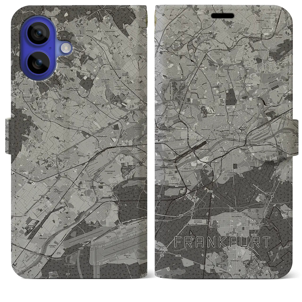 【フランクフルト（ドイツ）】地図柄iPhoneケース（手帳タイプ）