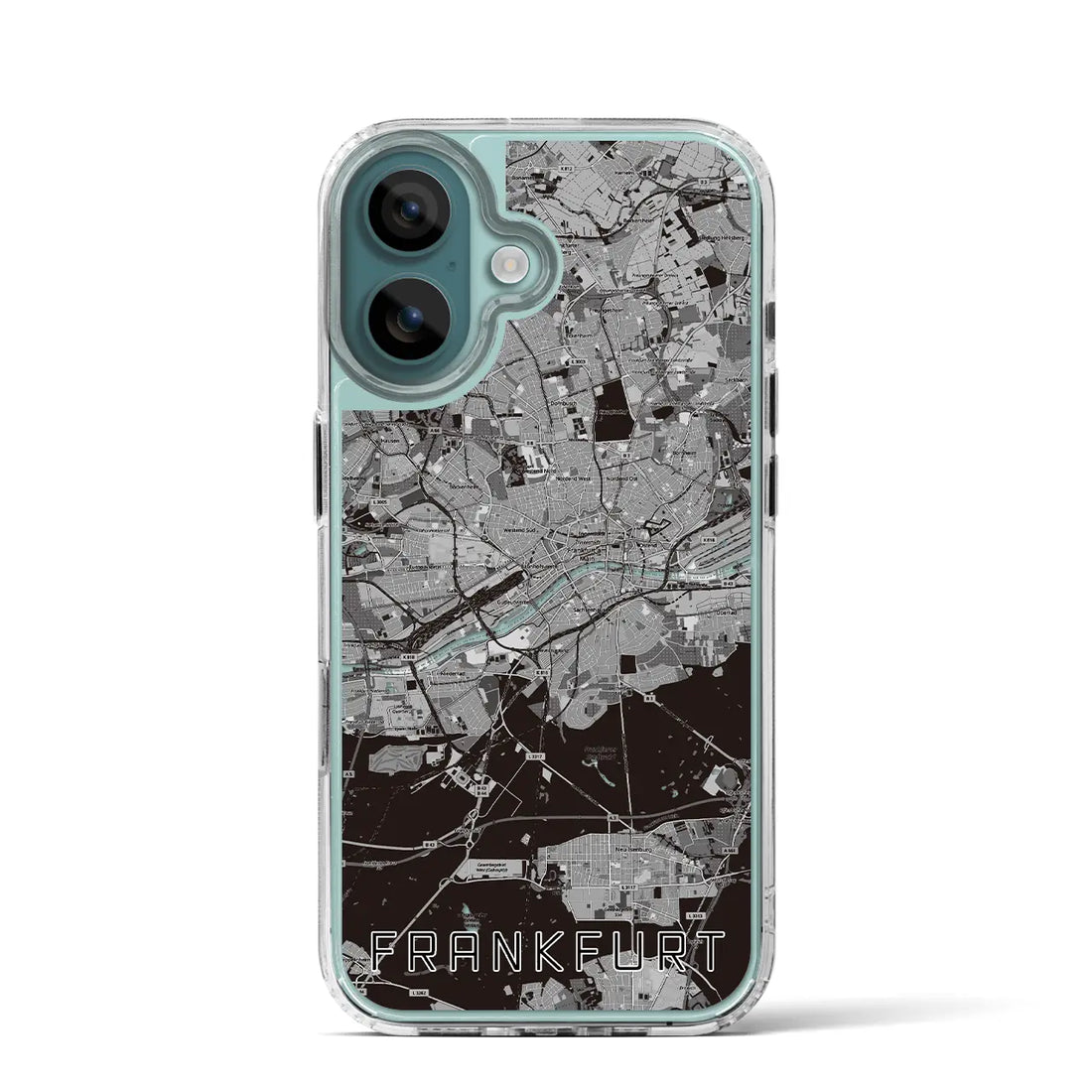 【フランクフルト（ドイツ）】地図柄iPhoneケース（MagSafeタイプ）モノトーン・iPhone 16 Pro 用