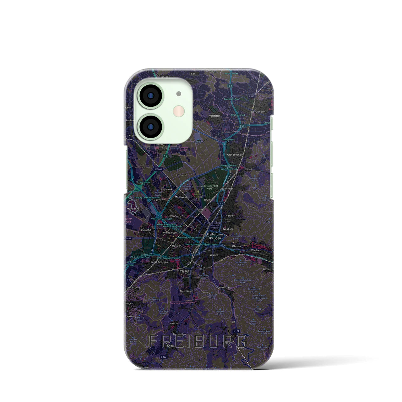 【フライブルク（ドイツ）】地図柄iPhoneケース（バックカバータイプ）