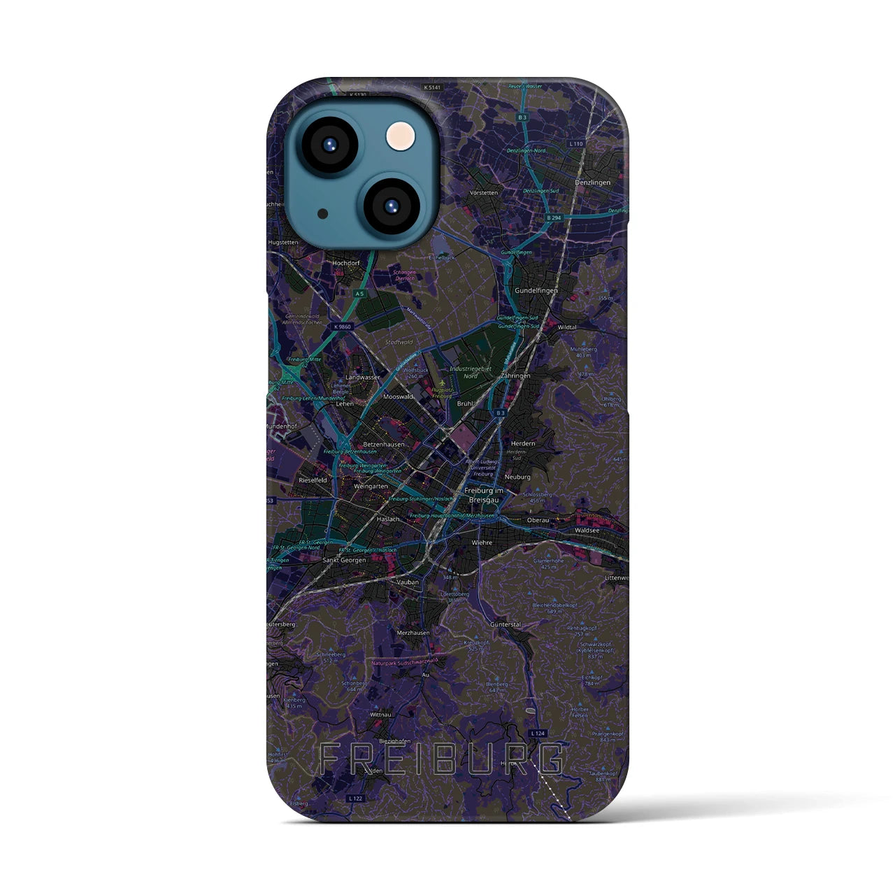 【フライブルク（ドイツ）】地図柄iPhoneケース（バックカバータイプ）