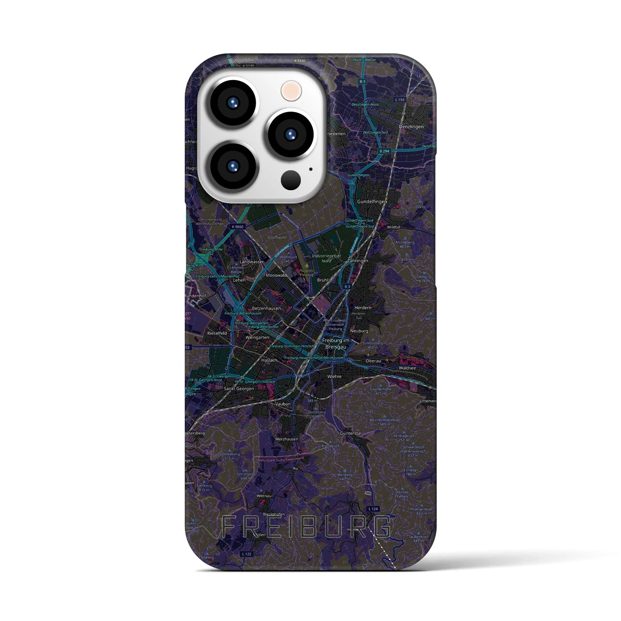 【フライブルク（ドイツ）】地図柄iPhoneケース（バックカバータイプ）