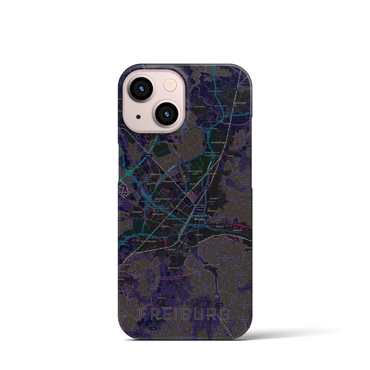 【フライブルク（ドイツ）】地図柄iPhoneケース（バックカバータイプ）