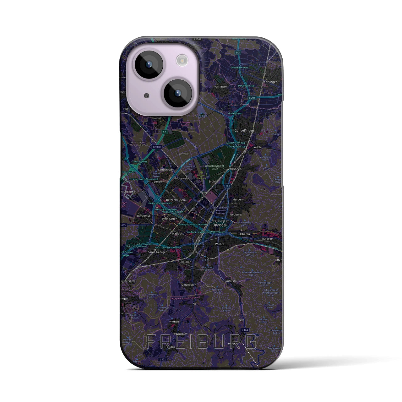 【フライブルク（ドイツ）】地図柄iPhoneケース（バックカバータイプ）