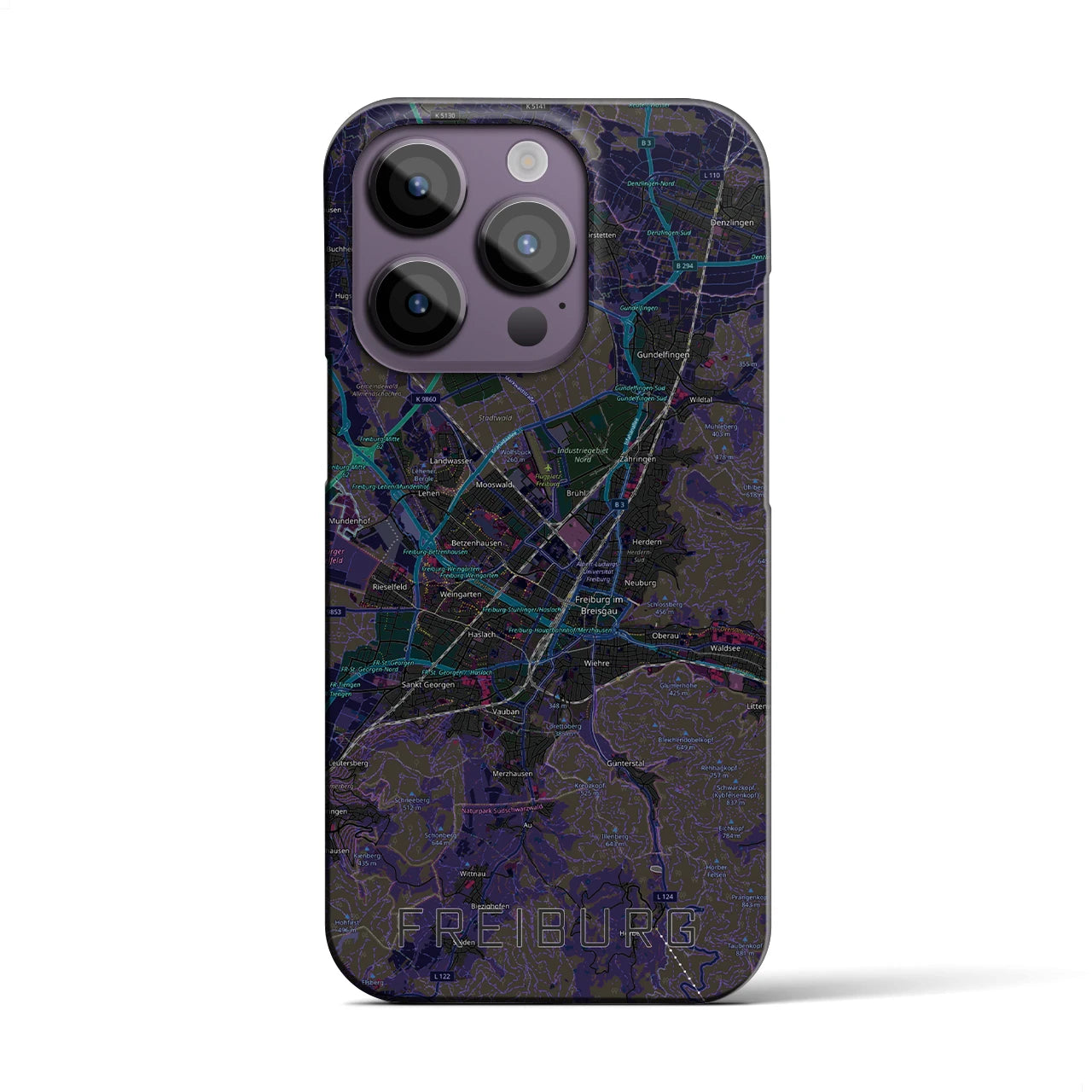 【フライブルク（ドイツ）】地図柄iPhoneケース（バックカバータイプ）