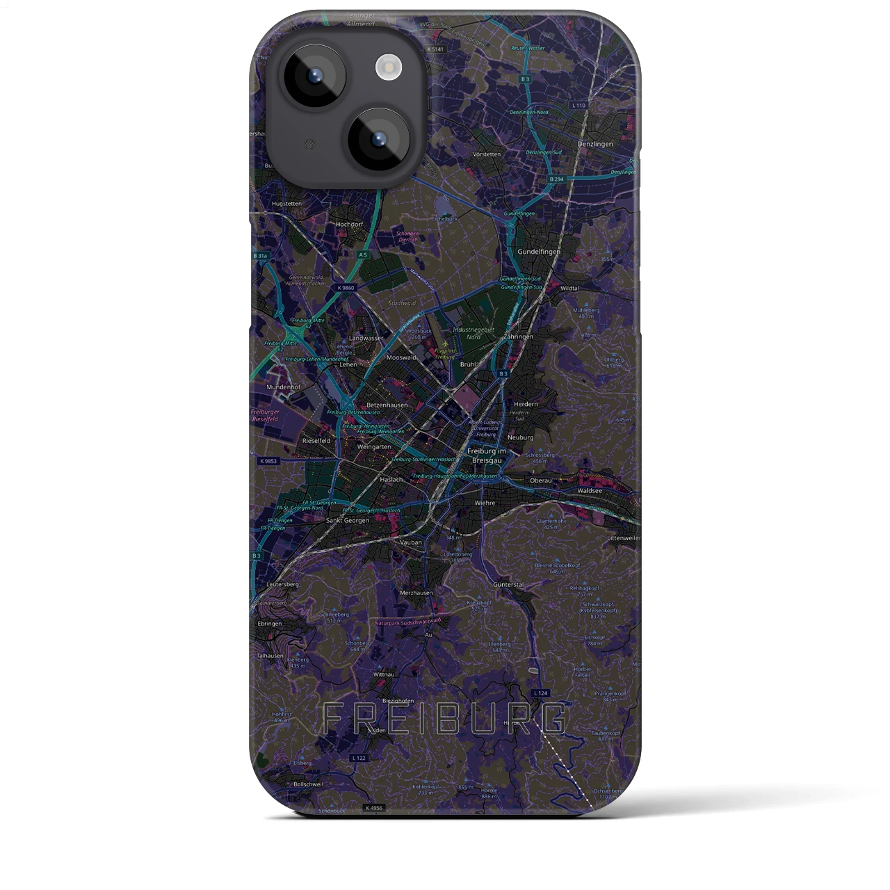 【フライブルク（ドイツ）】地図柄iPhoneケース（バックカバータイプ）