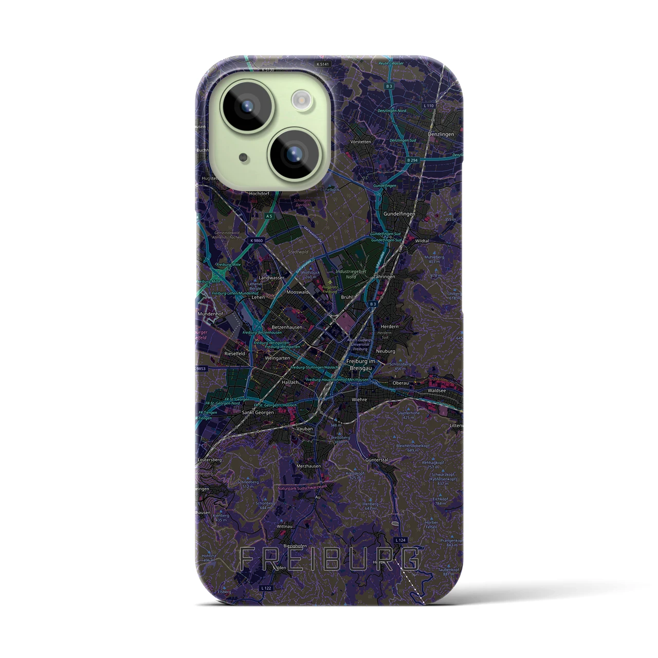 【フライブルク（ドイツ）】地図柄iPhoneケース（バックカバータイプ）
