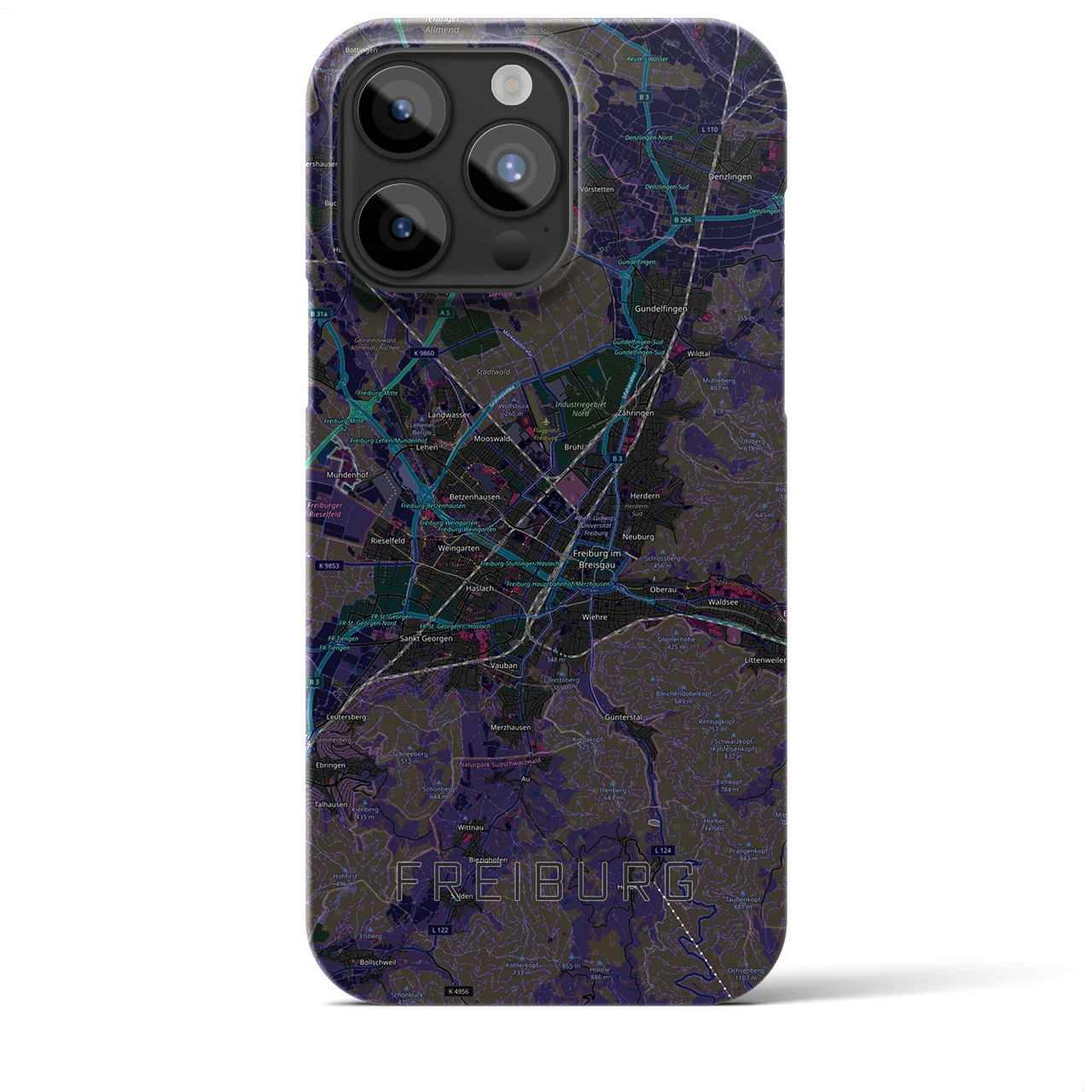 【フライブルク（ドイツ）】地図柄iPhoneケース（バックカバータイプ）