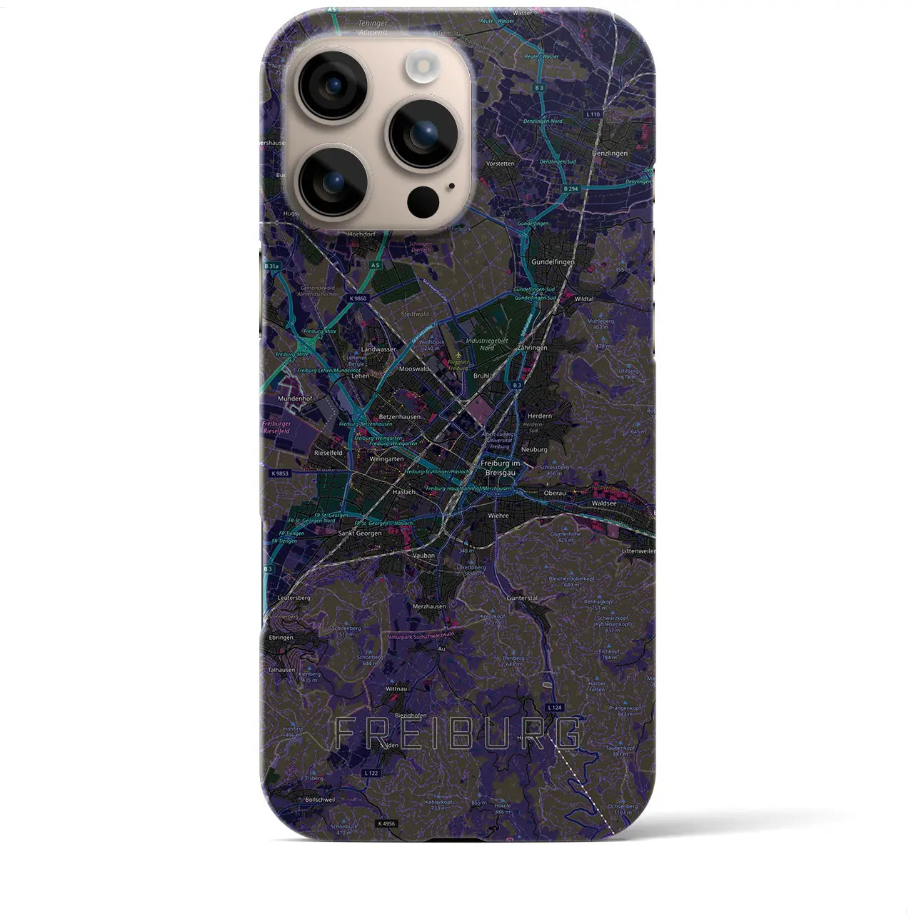 【フライブルク（ドイツ）】地図柄iPhoneケース（バックカバータイプ）