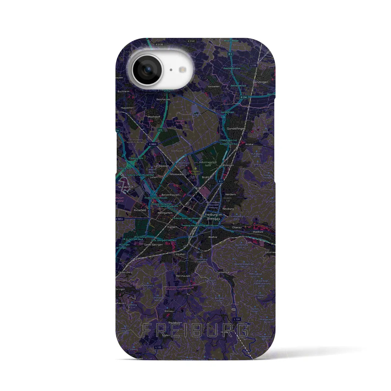【フライブルク（ドイツ）】地図柄iPhoneケース（バックカバータイプ）