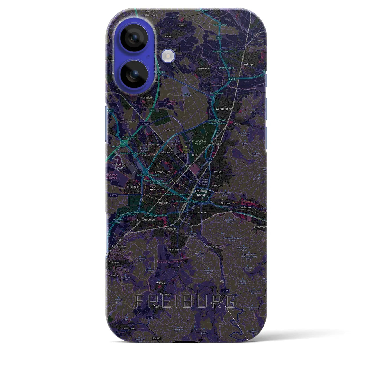 【フライブルク（ドイツ）】地図柄iPhoneケース（バックカバータイプ）