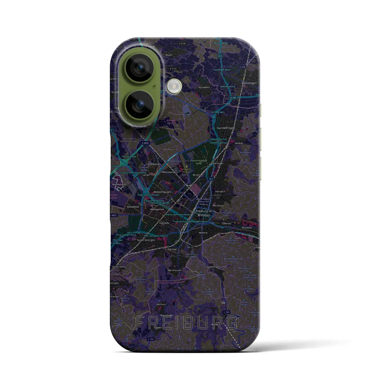【フライブルク（ドイツ）】地図柄iPhoneケース（バックカバータイプ）