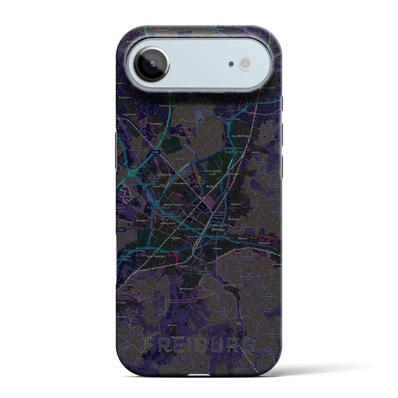 【フライブルク（ドイツ）】地図柄iPhoneケース（バックカバータイプ）