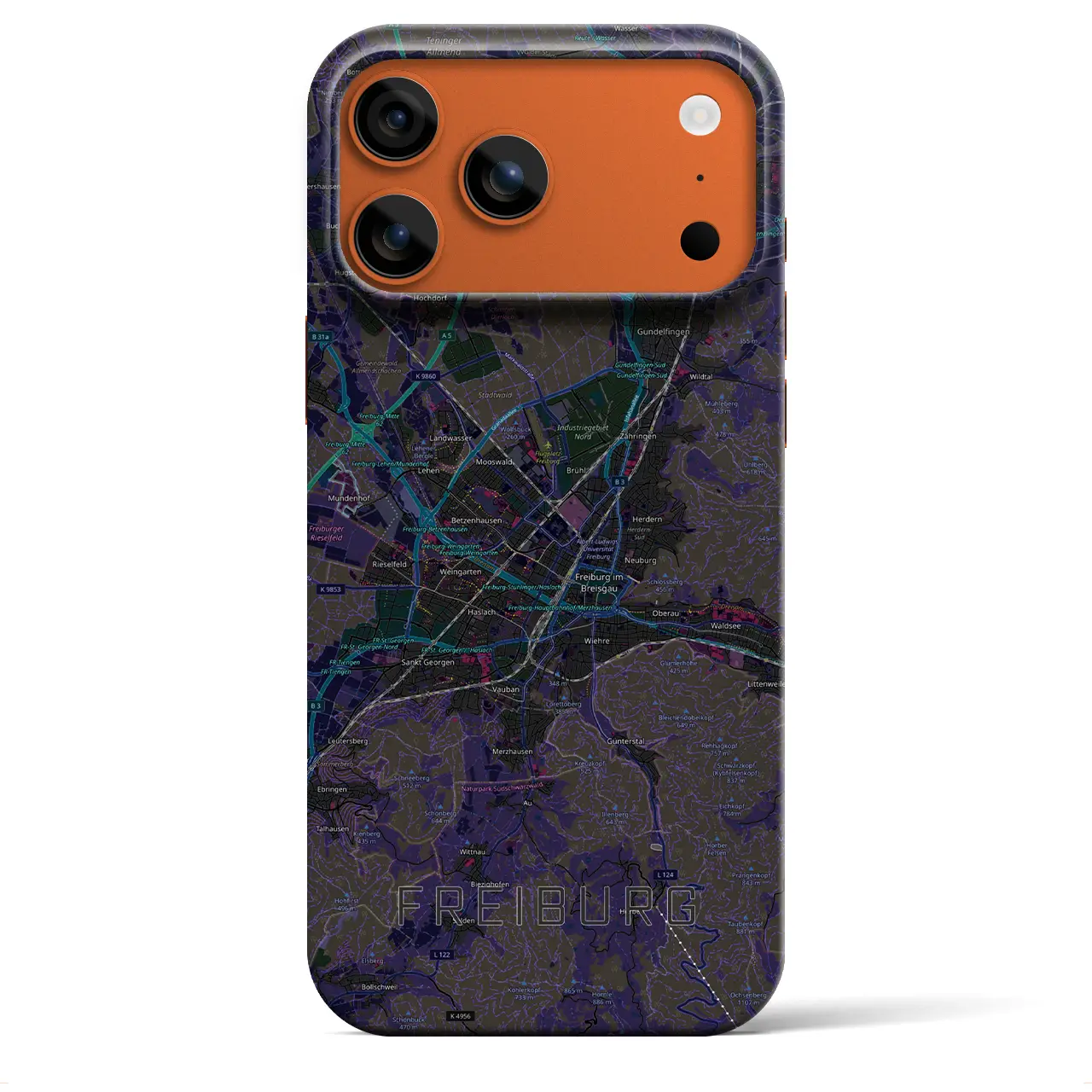 【フライブルク（ドイツ）】地図柄iPhoneケース（バックカバータイプ）