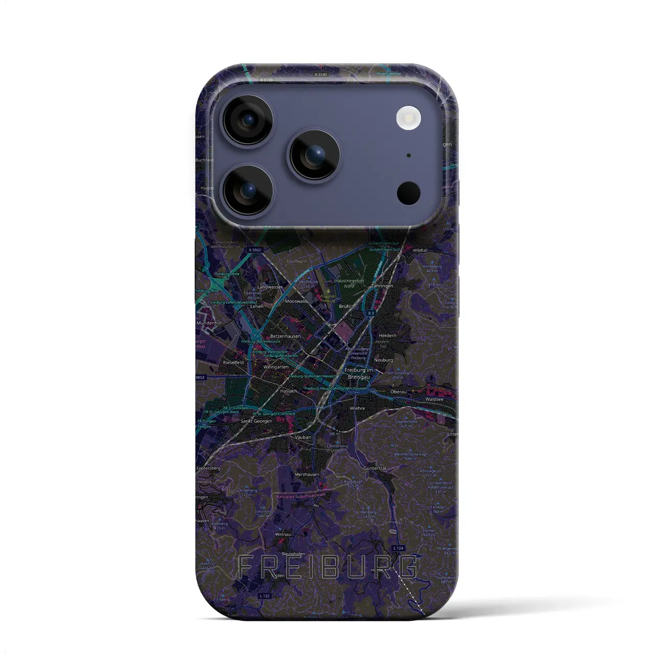 【フライブルク（ドイツ）】地図柄iPhoneケース（バックカバータイプ）