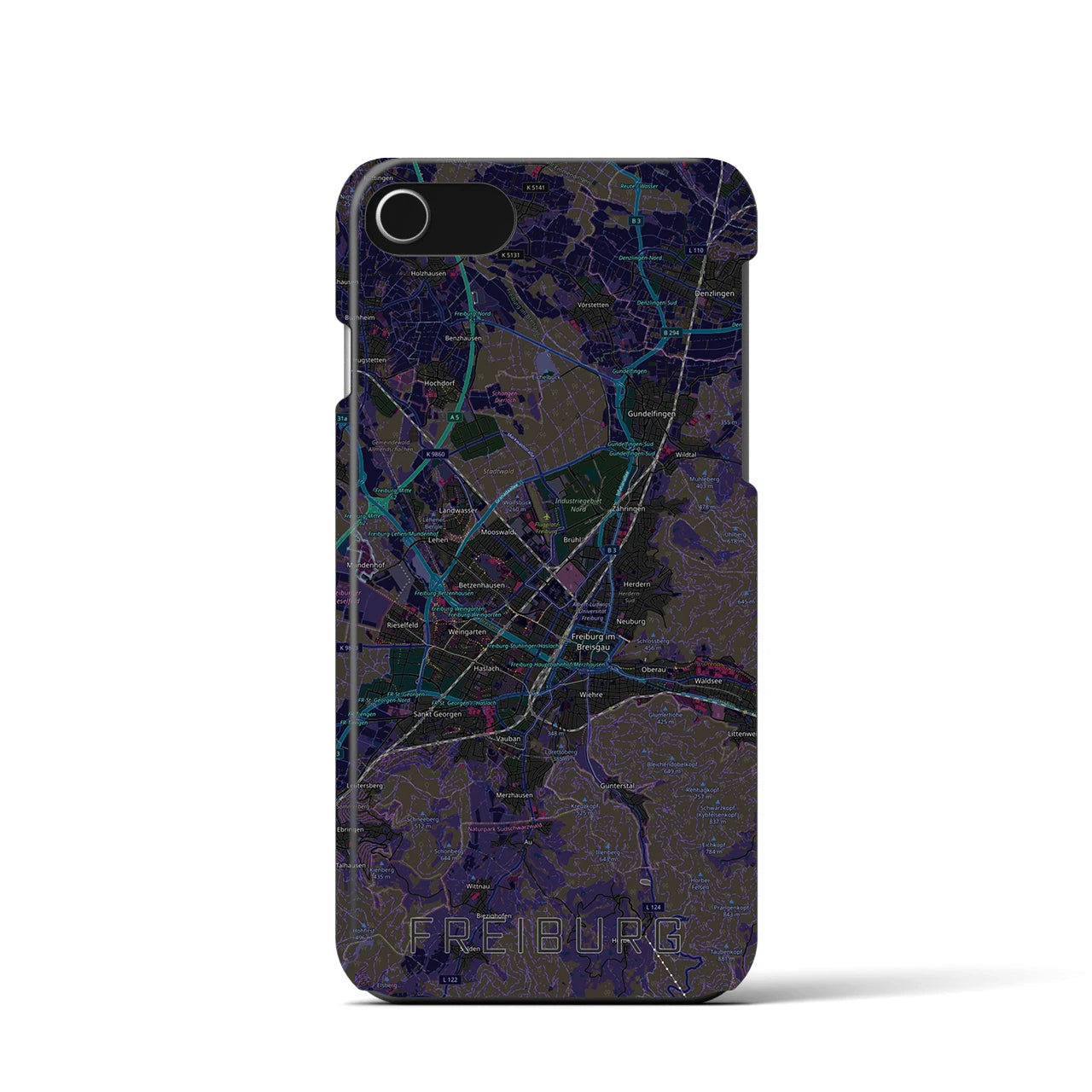 【フライブルク（ドイツ）】地図柄iPhoneケース（バックカバータイプ）