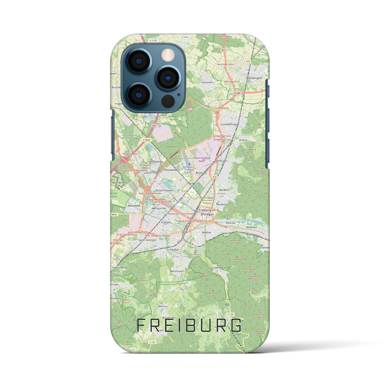 【フライブルク（ドイツ）】地図柄iPhoneケース（バックカバータイプ）