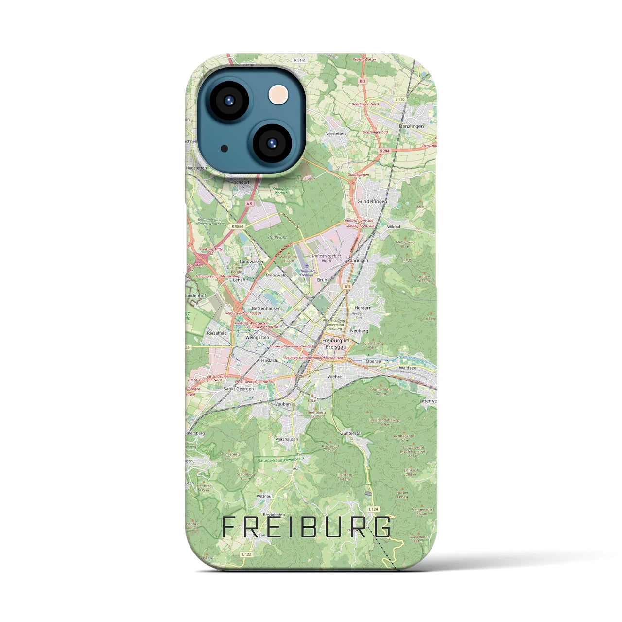 【フライブルク（ドイツ）】地図柄iPhoneケース（バックカバータイプ）