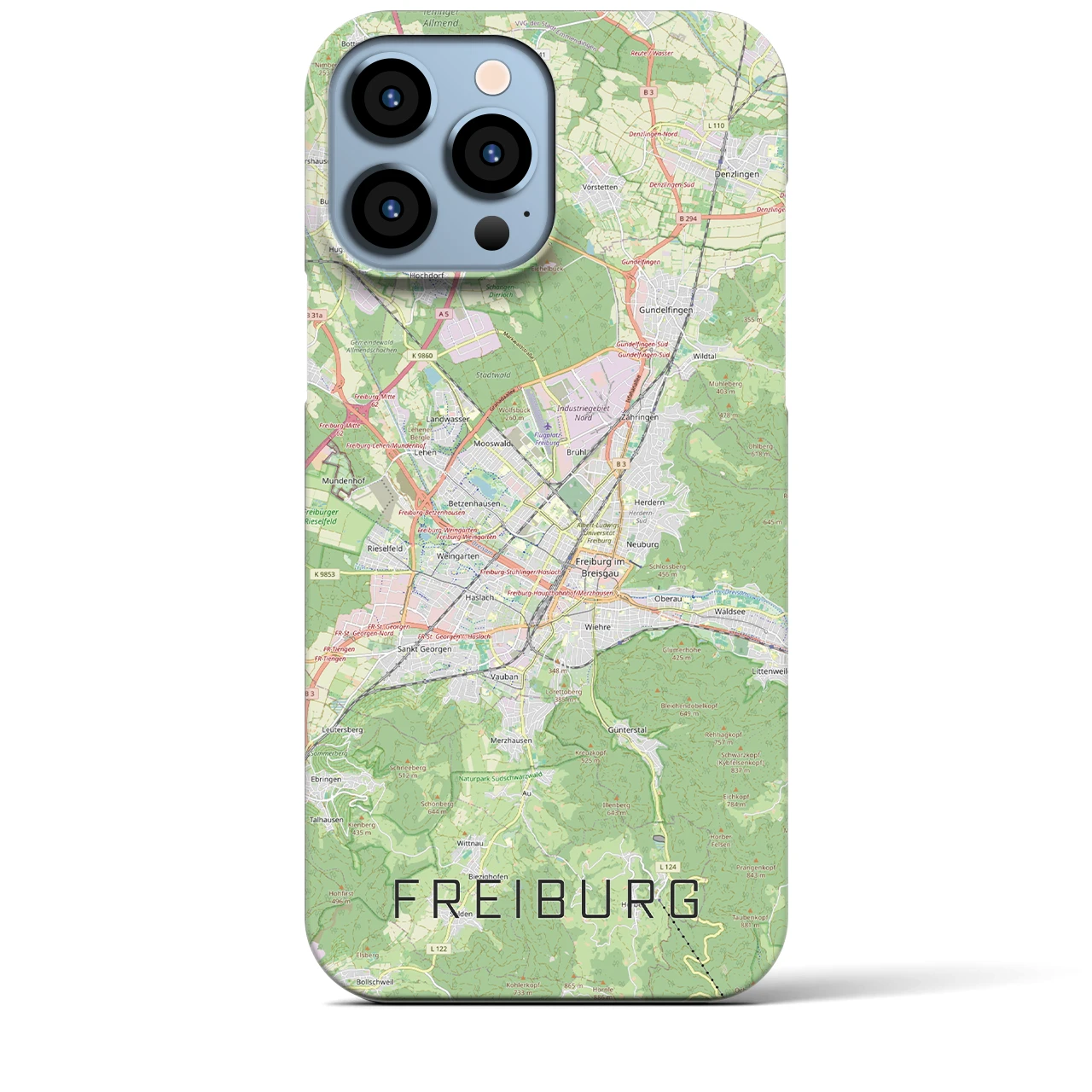【フライブルク（ドイツ）】地図柄iPhoneケース（バックカバータイプ）
