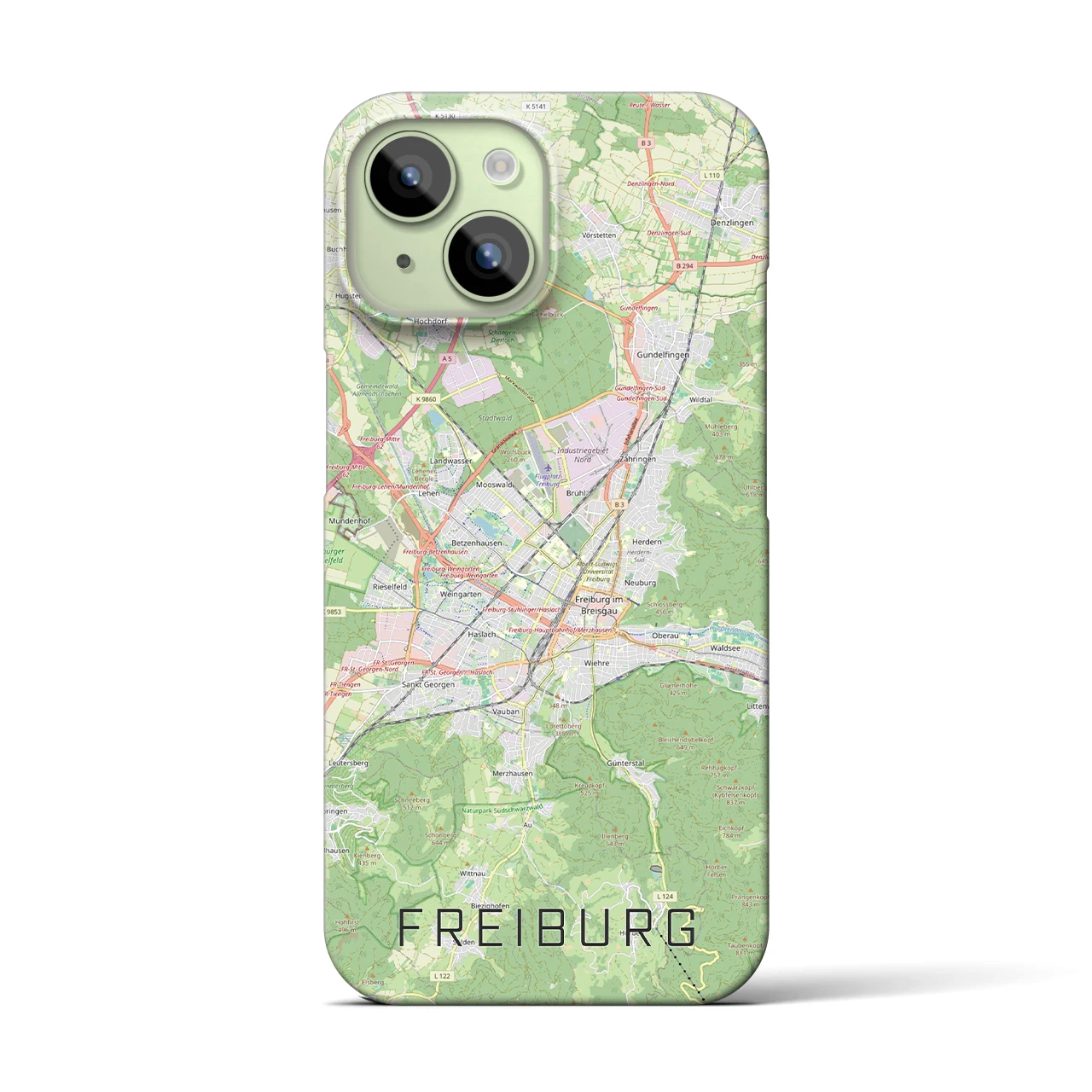 【フライブルク（ドイツ）】地図柄iPhoneケース（バックカバータイプ）