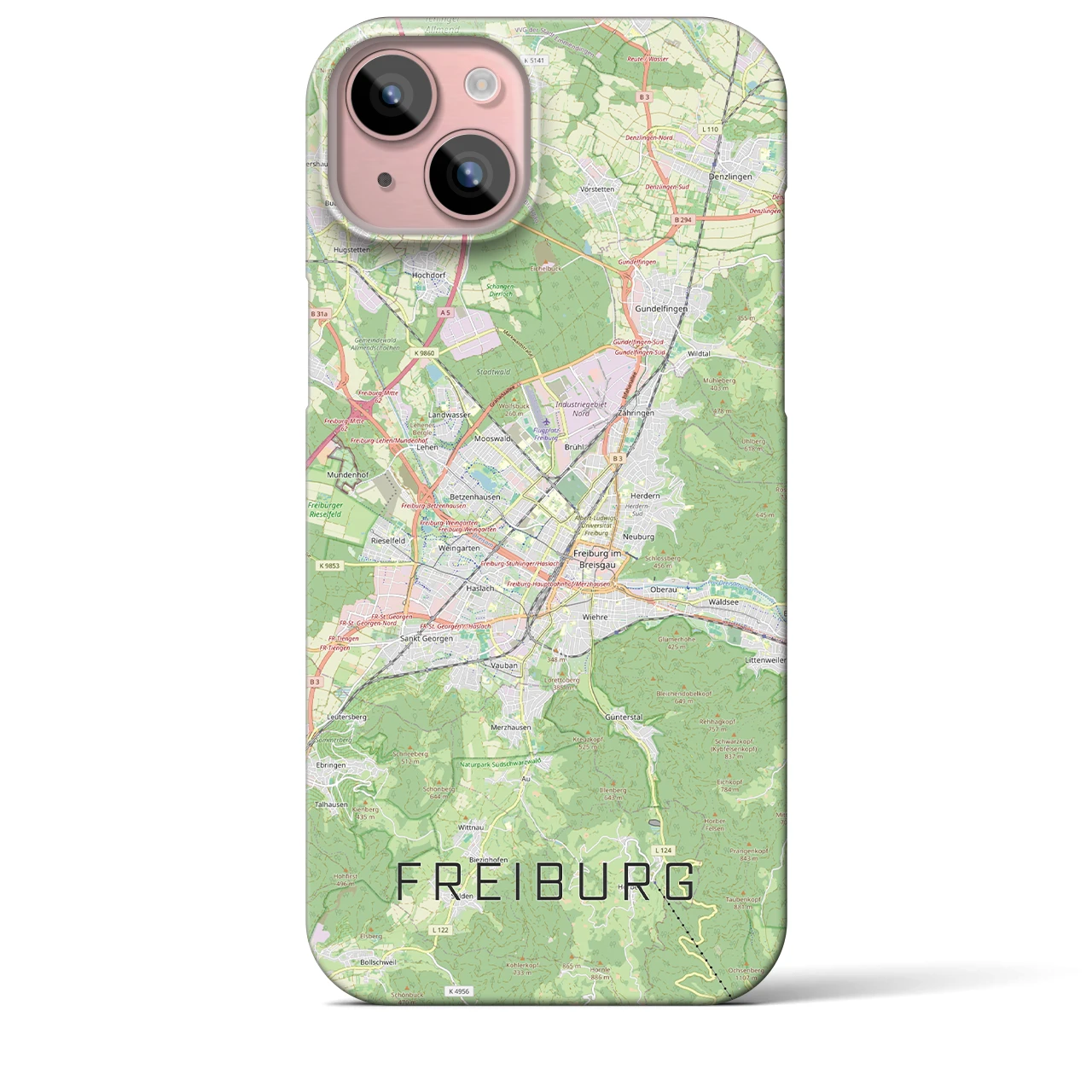 【フライブルク（ドイツ）】地図柄iPhoneケース（バックカバータイプ）