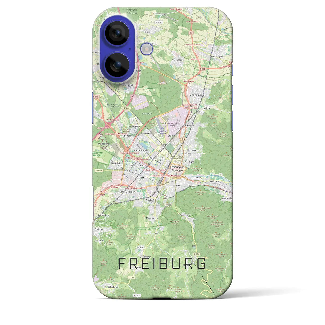 【フライブルク（ドイツ）】地図柄iPhoneケース（バックカバータイプ）