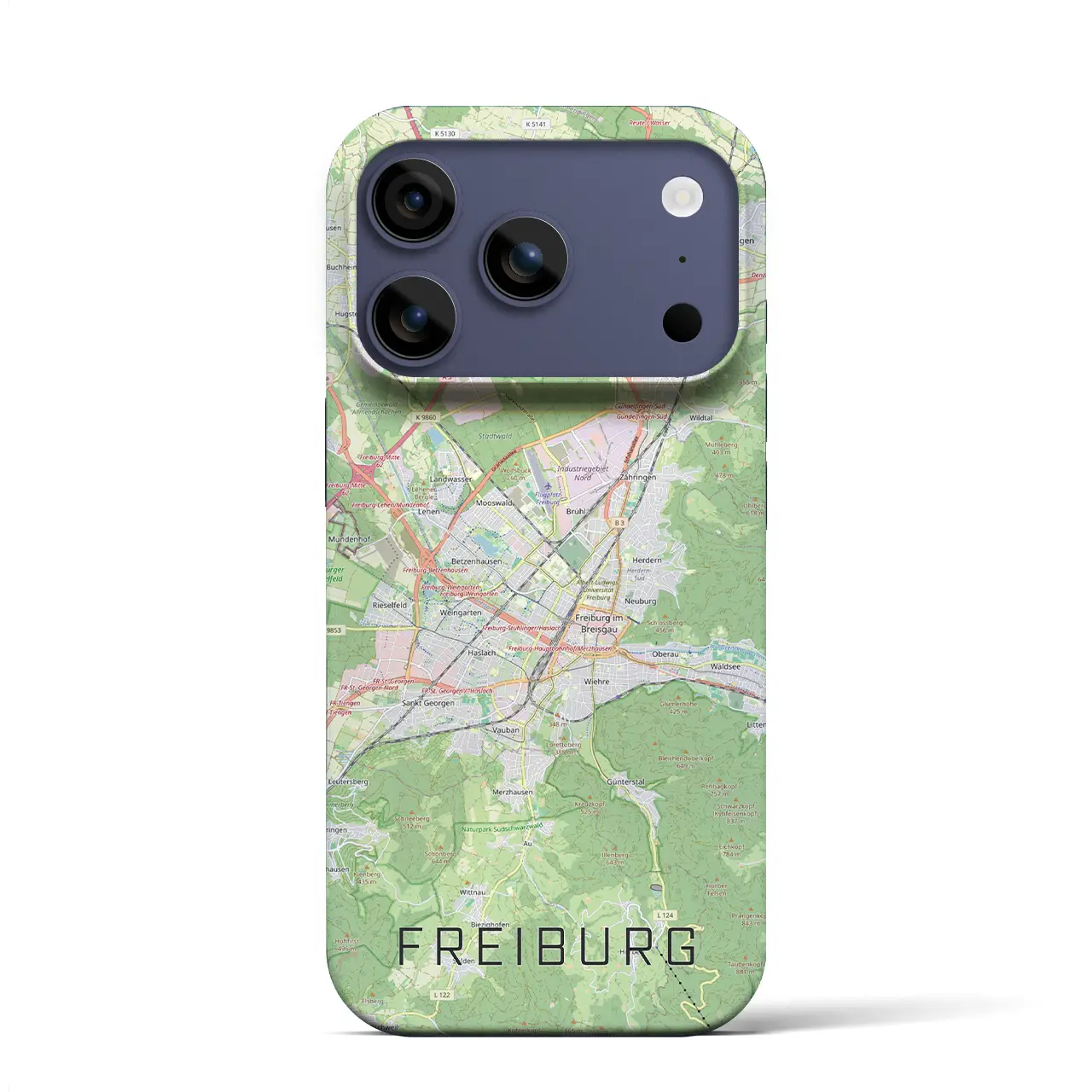 【フライブルク（ドイツ）】地図柄iPhoneケース（バックカバータイプ）