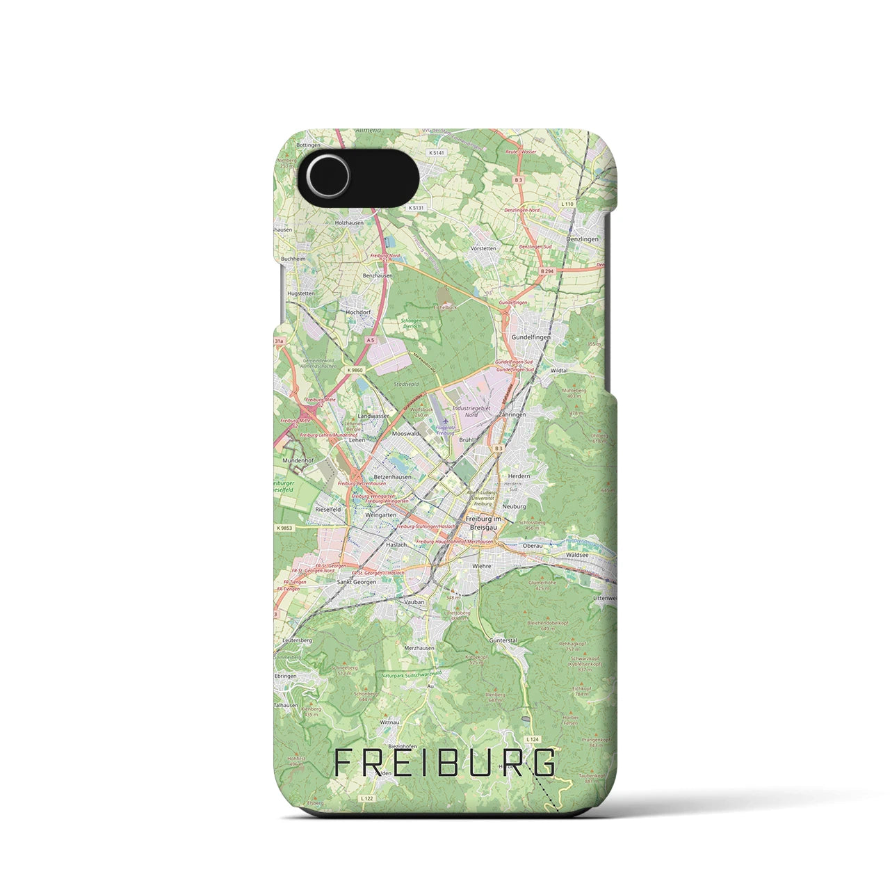 【フライブルク（ドイツ）】地図柄iPhoneケース（バックカバータイプ）