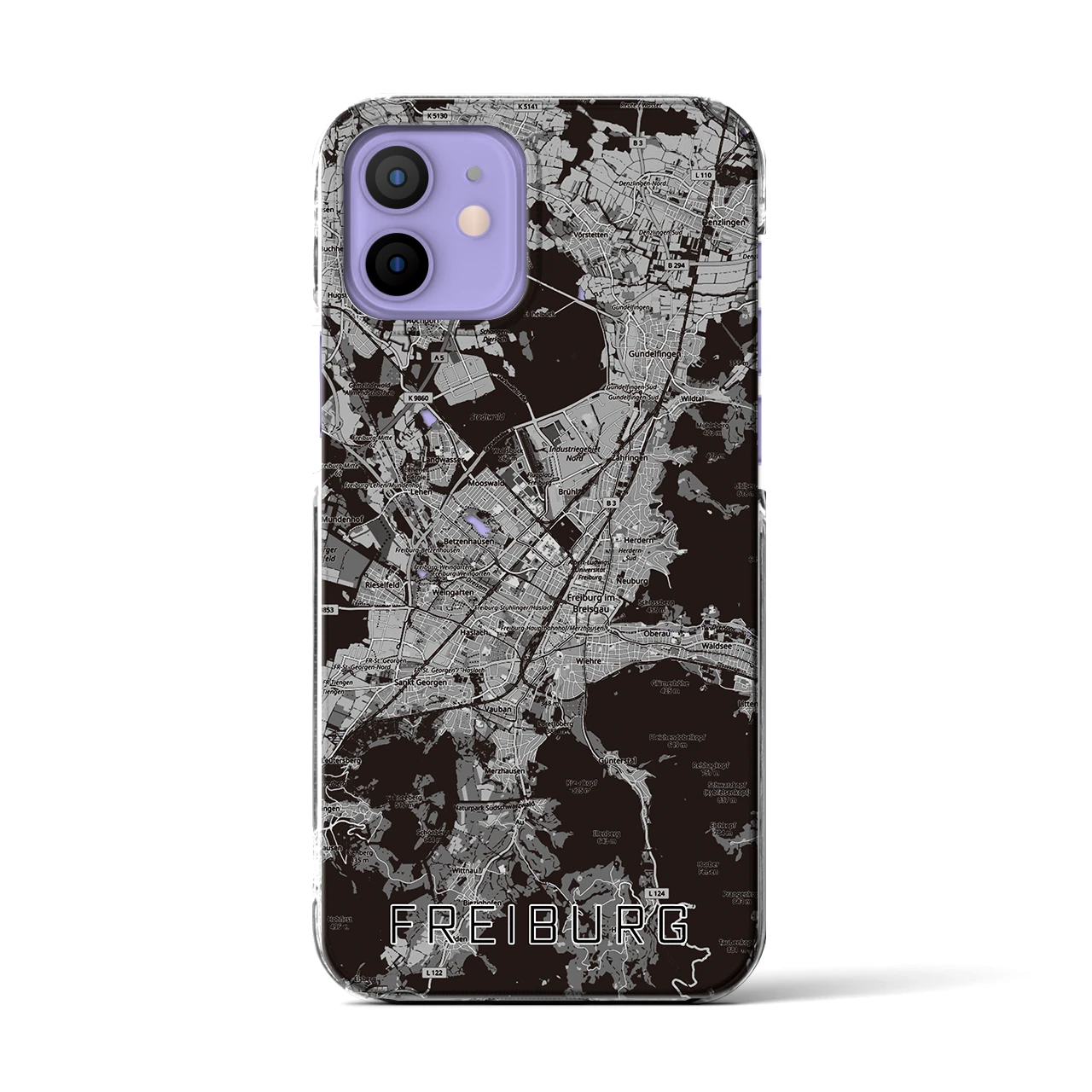 【フライブルク（ドイツ）】地図柄iPhoneケース（クリアタイプ）