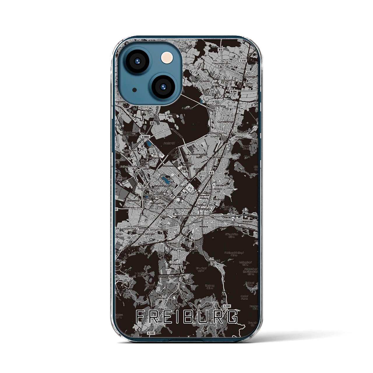 【フライブルク（ドイツ）】地図柄iPhoneケース（クリアタイプ）
