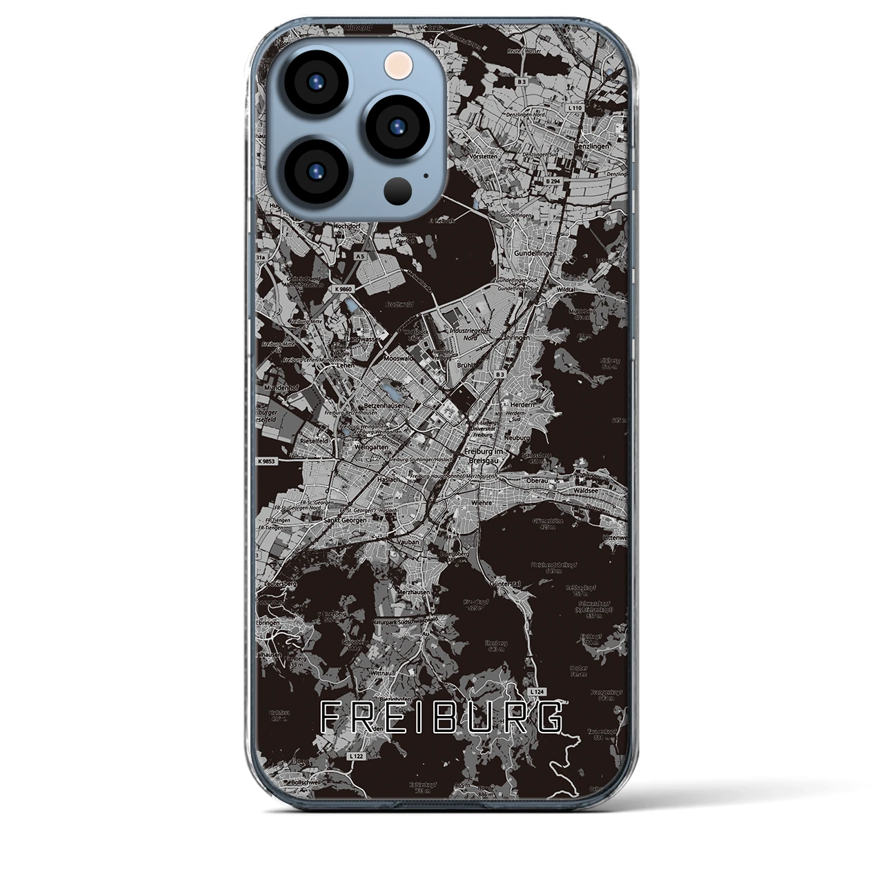 【フライブルク（ドイツ）】地図柄iPhoneケース（クリアタイプ）