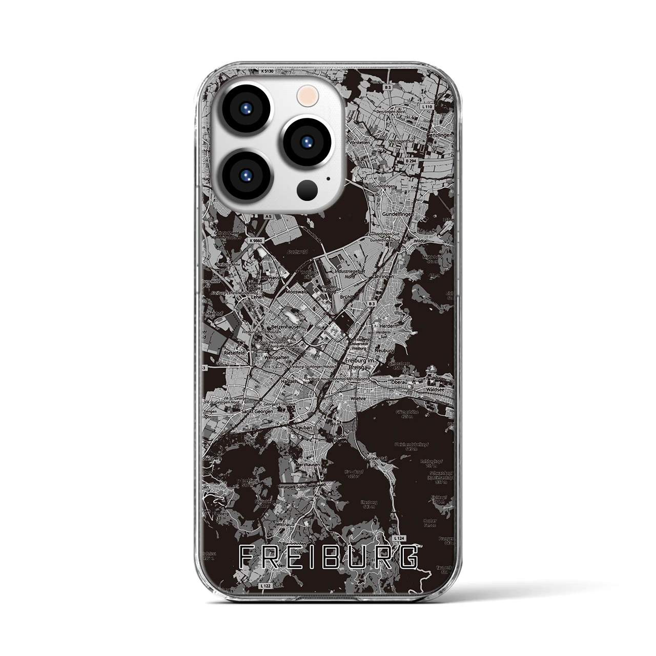 【フライブルク（ドイツ）】地図柄iPhoneケース（クリアタイプ）