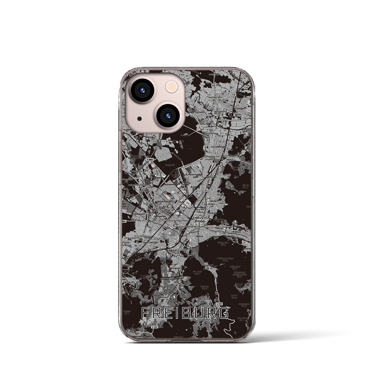 【フライブルク（ドイツ）】地図柄iPhoneケース（クリアタイプ）