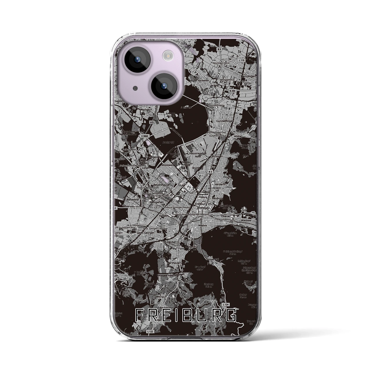 【フライブルク（ドイツ）】地図柄iPhoneケース（クリアタイプ）