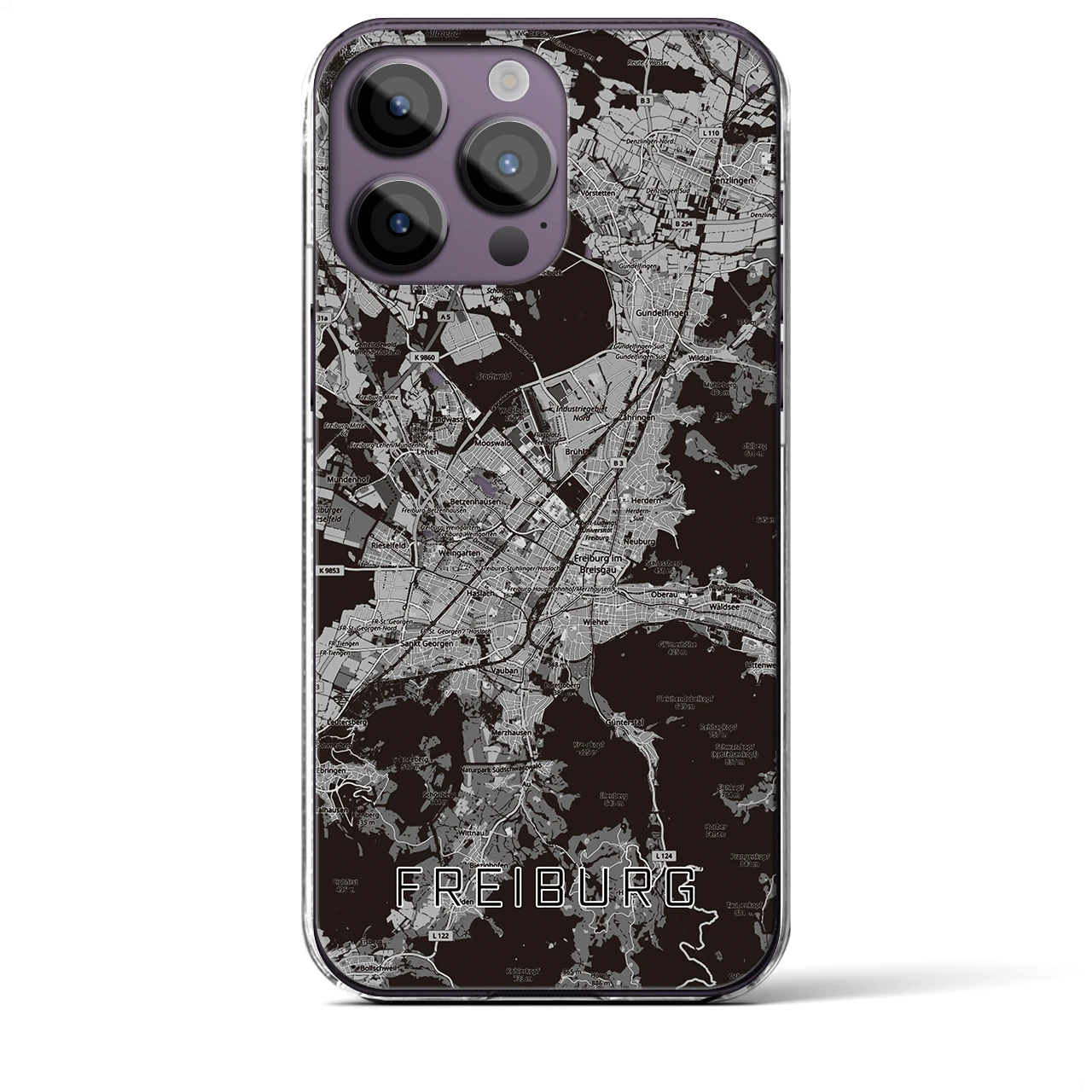 【フライブルク（ドイツ）】地図柄iPhoneケース（クリアタイプ）