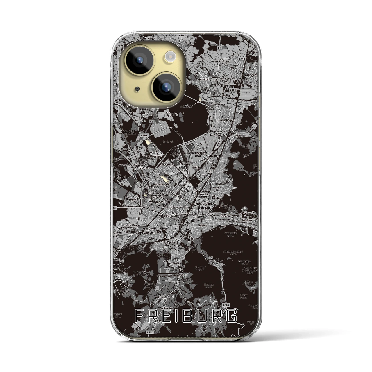 【フライブルク（ドイツ）】地図柄iPhoneケース（クリアタイプ）