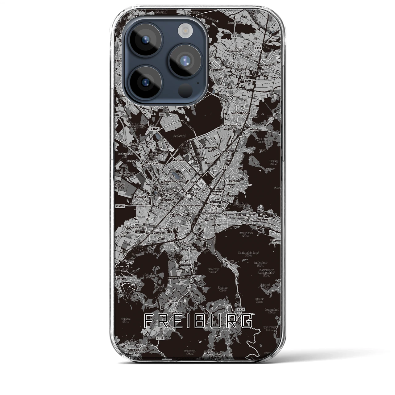 【フライブルク（ドイツ）】地図柄iPhoneケース（クリアタイプ）