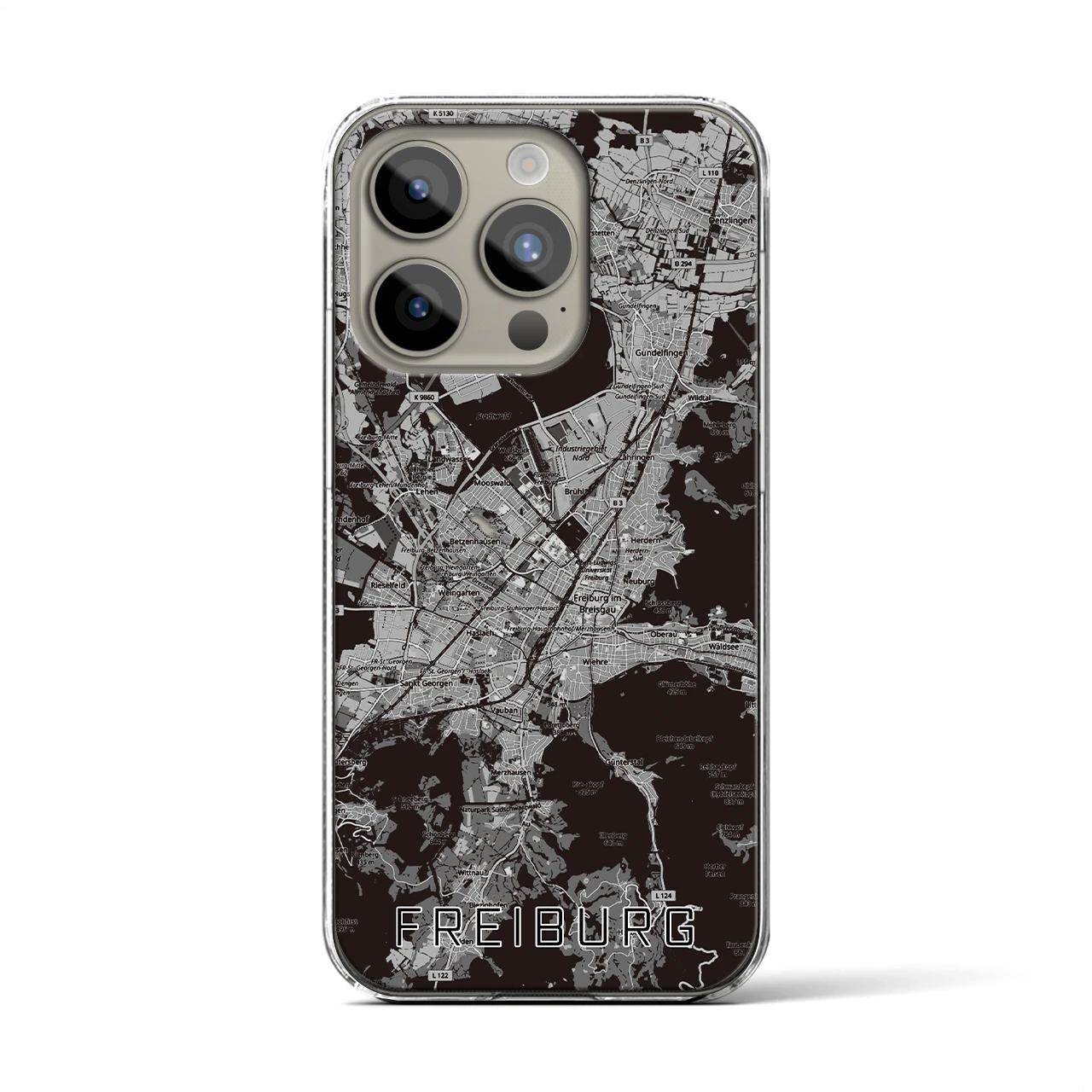 【フライブルク（ドイツ）】地図柄iPhoneケース（クリアタイプ）