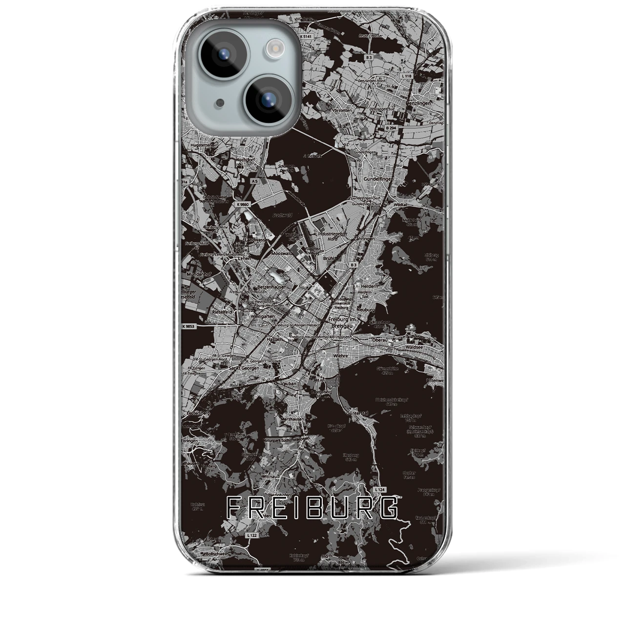 【フライブルク（ドイツ）】地図柄iPhoneケース（クリアタイプ）