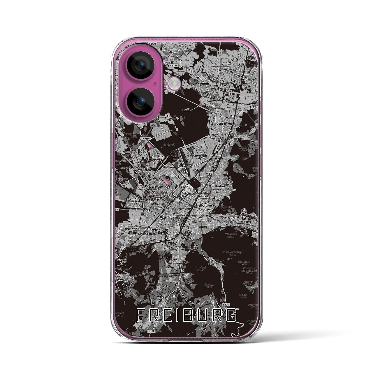 【フライブルク（ドイツ）】地図柄iPhoneケース（クリアタイプ）
