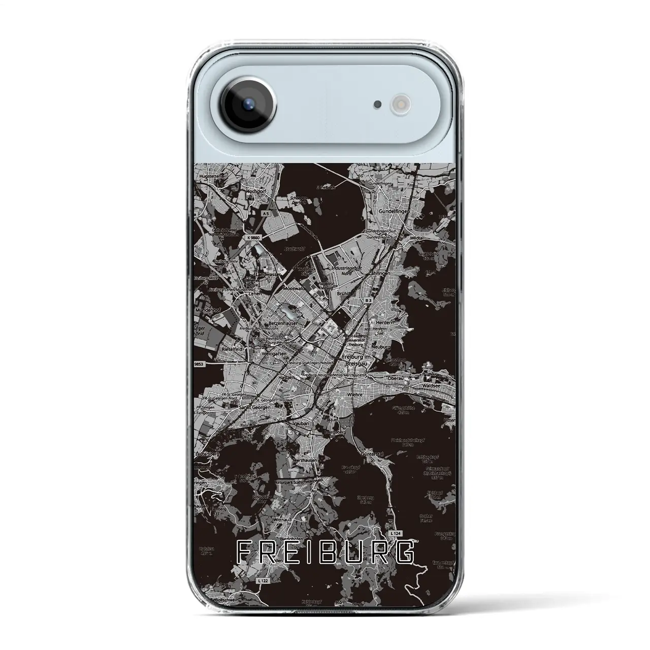 【フライブルク（ドイツ）】地図柄iPhoneケース（クリアタイプ）