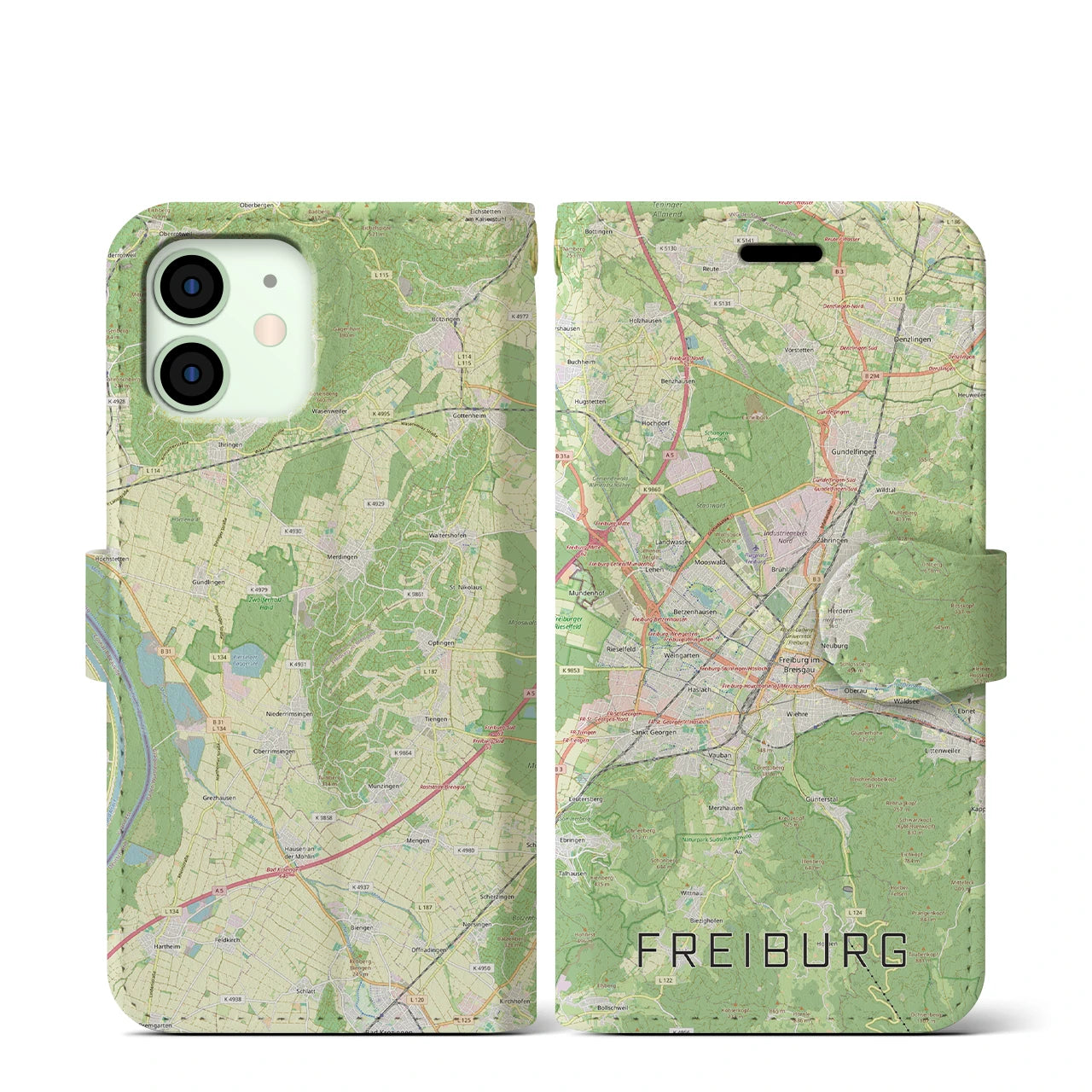 【フライブルク（ドイツ）】地図柄iPhoneケース（手帳タイプ）