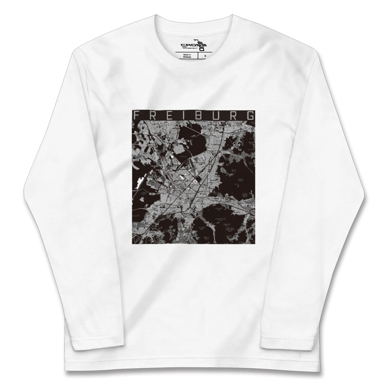 【フライブルク（ドイツ）】地図柄ロングスリーブTシャツ