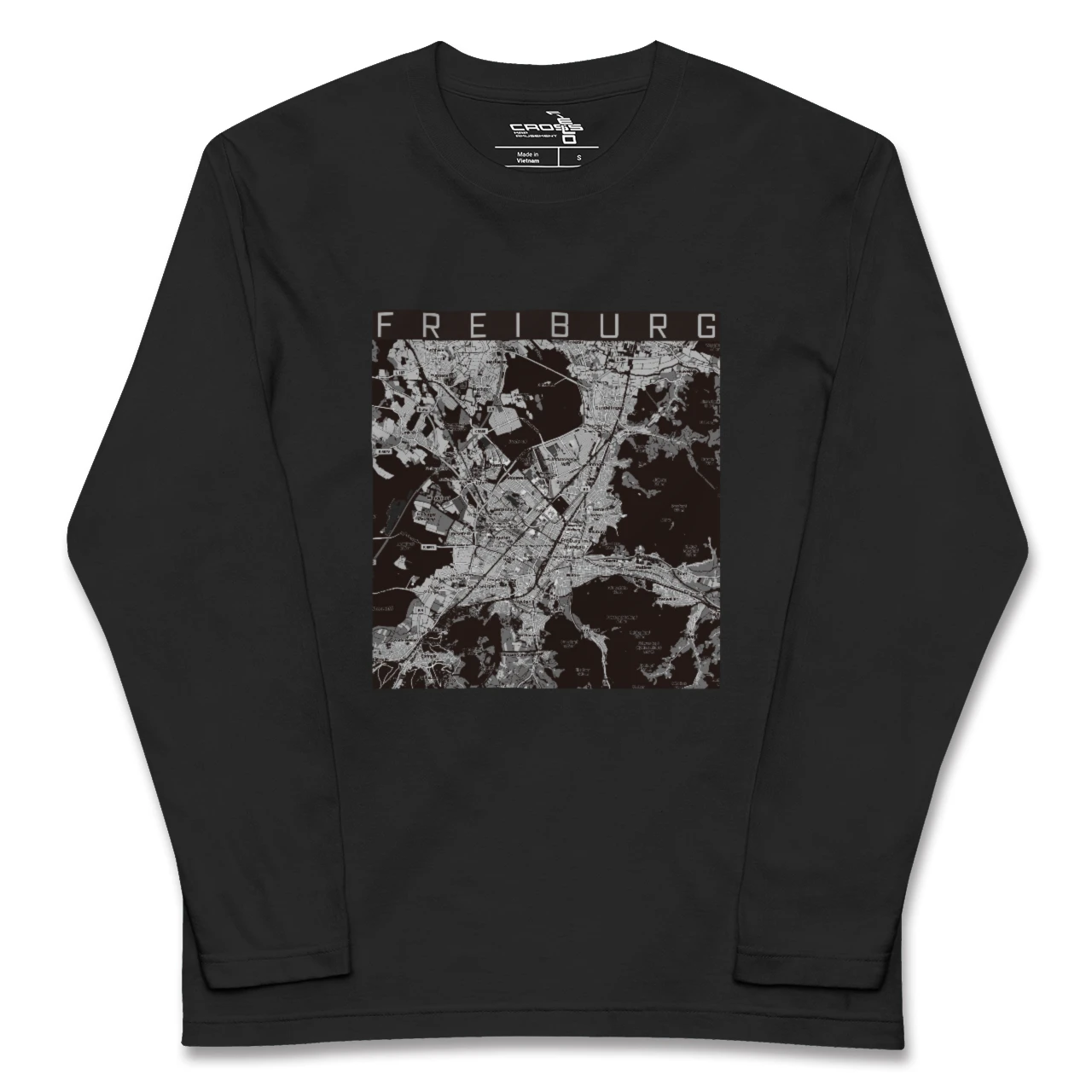【フライブルク（ドイツ）】地図柄ロングスリーブTシャツ